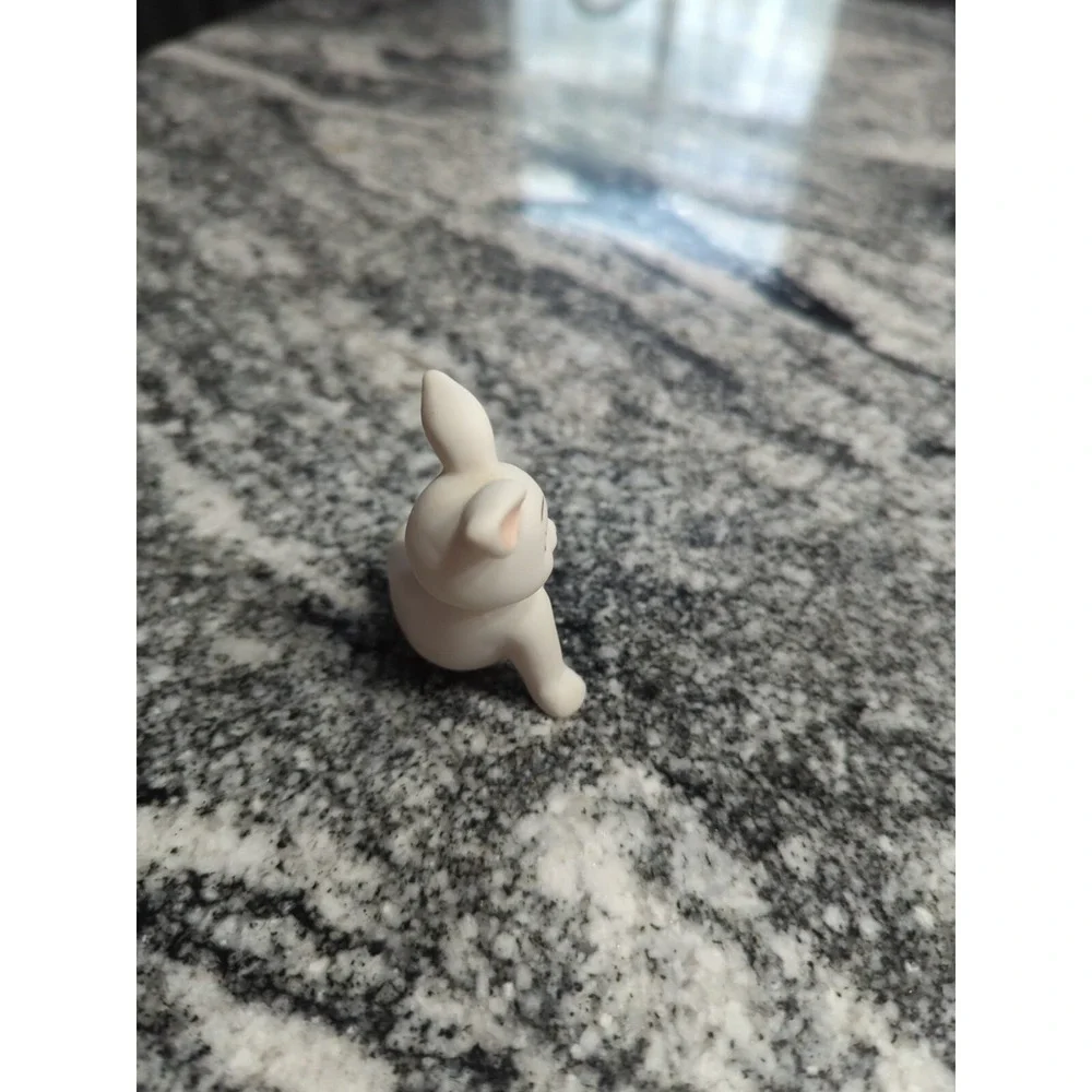 Vintage Russ Berrie Porcelain White Bunny Rabbit Figurine Replacement Yellow Bow